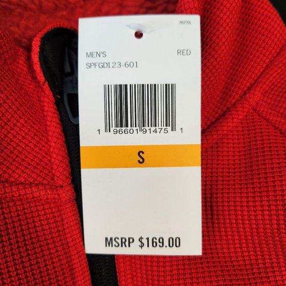 Spyder Heavy Fleece Jacket Mens Small Red and Black Warm - Picture 3 of 5